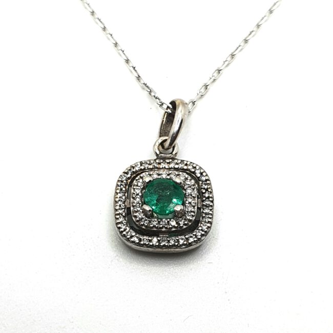 תליון יהלום זהב לבן