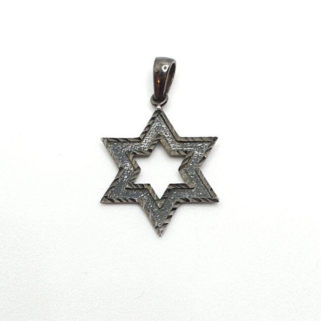 תליון זהב שחור מגן דויד 14 קראט קולקציה חדשה