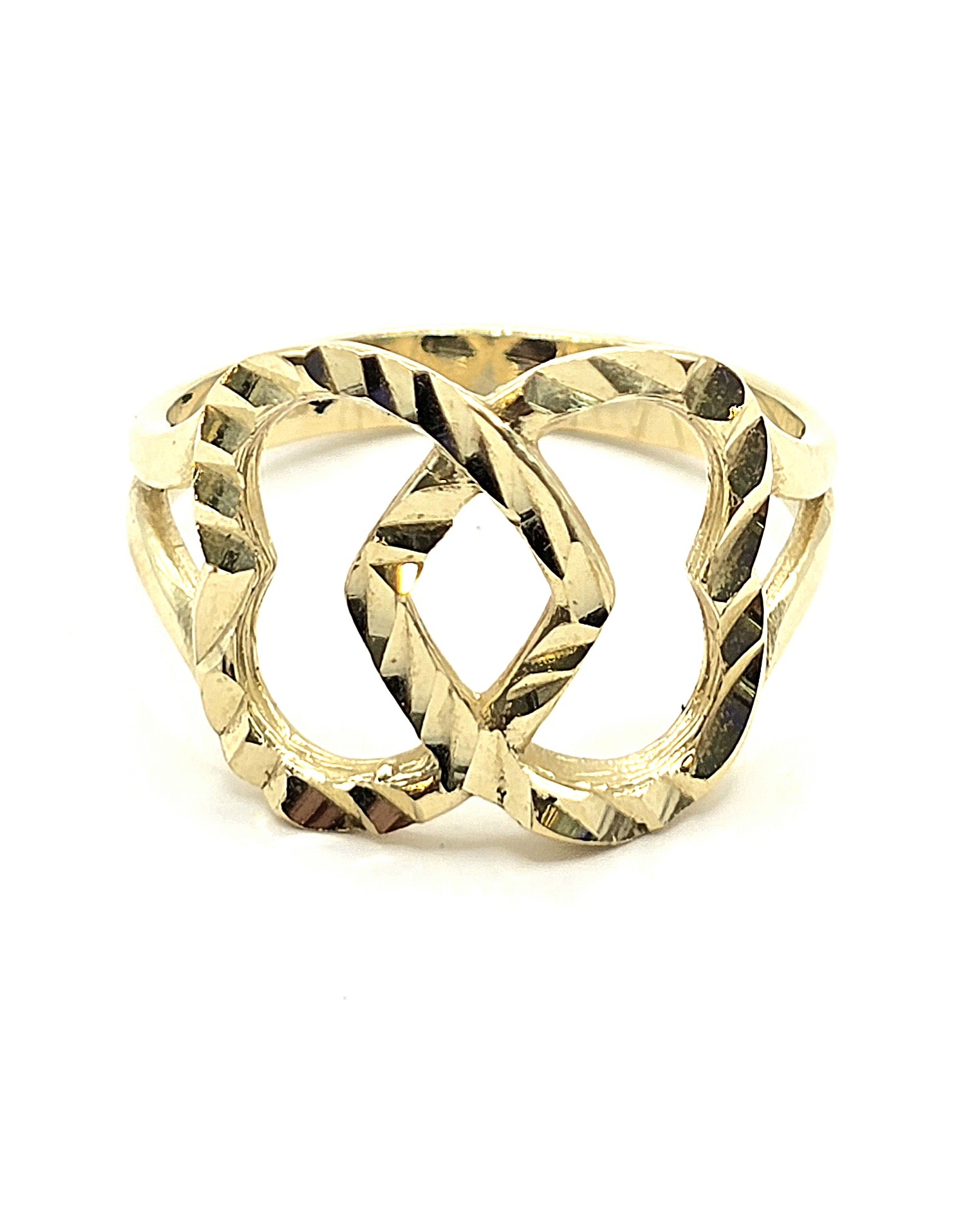 טבעת זהב 14 קראט לבבות חריטות קולקציה חדשה grnn38