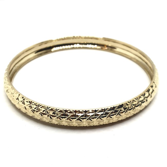 צמיד זהב קשיח זהב 14 קראט חריטות יהלום קולקציה חדשה