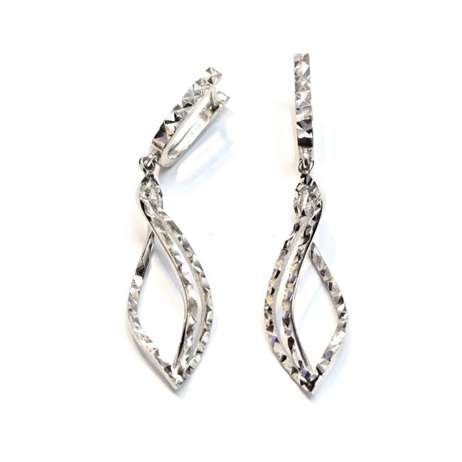 עגילי זהב לבן