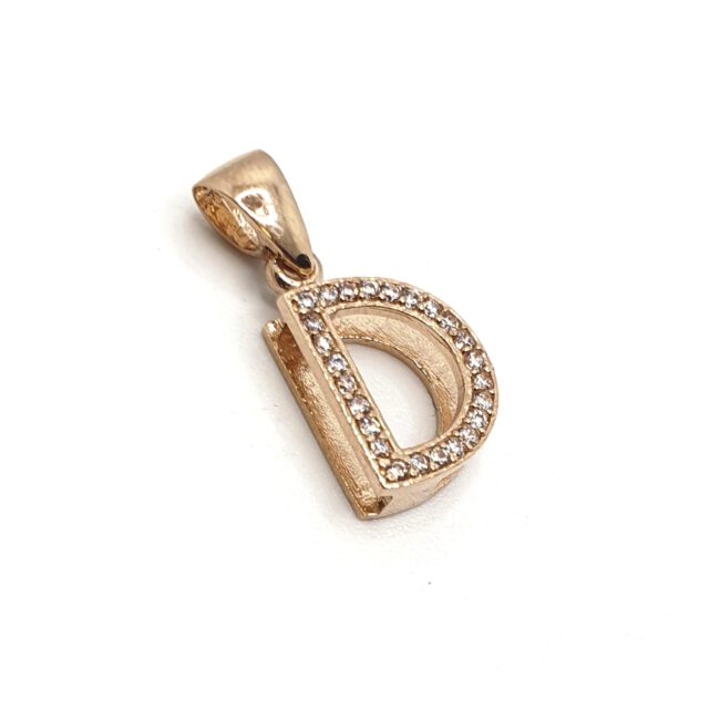 תליון אות זהב אדום 14K משובץ קולקציה חדשה רוזגולד מבצע 550 ש"ח משלוח חינם לכל הארץ עד 12 תשלומים ללא ריבית מבצעים חמים באתר