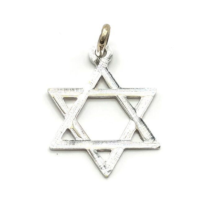 תליון זהב לבן 14 קראט מגן דויד קולקציה חדשה tgbhmj