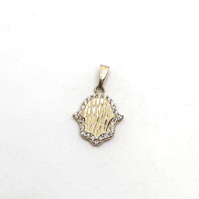 תליון זהב 14 קראט חמסה משובצת קולקציה חדשה