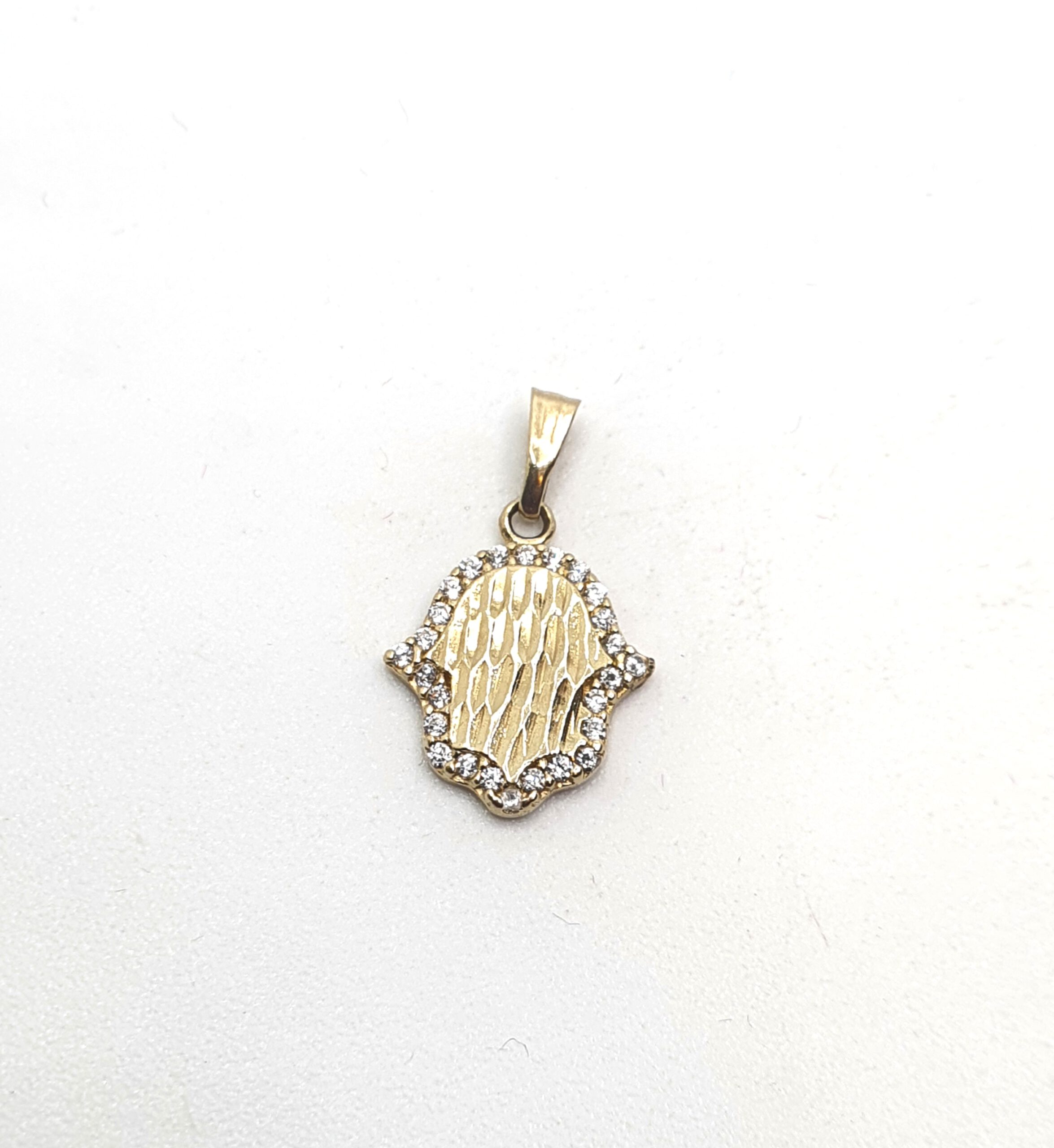 תליון זהב 14 קראט חמסה משובצת קולקציה חדשה tgm12