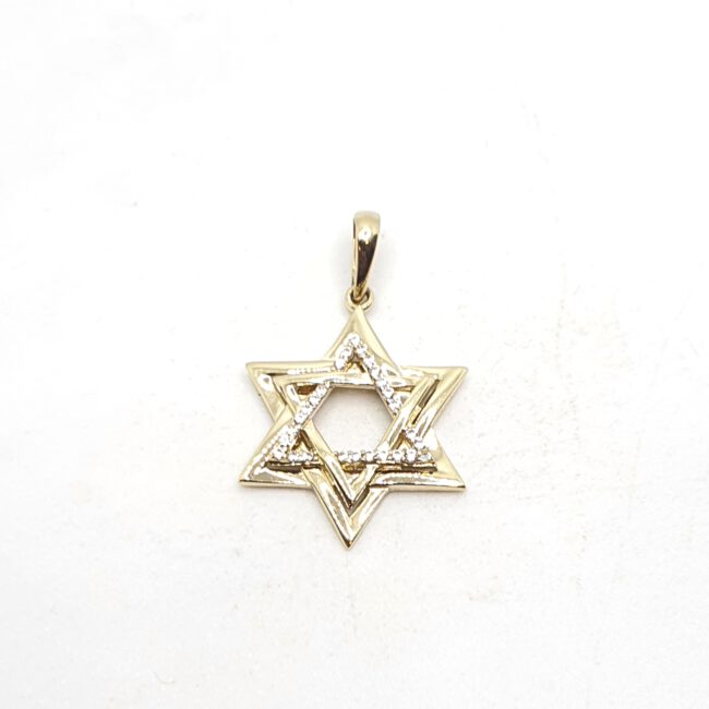 תליון יהלומים מגן דויד זהב 14 קראט קולקציה חדשה dtd10