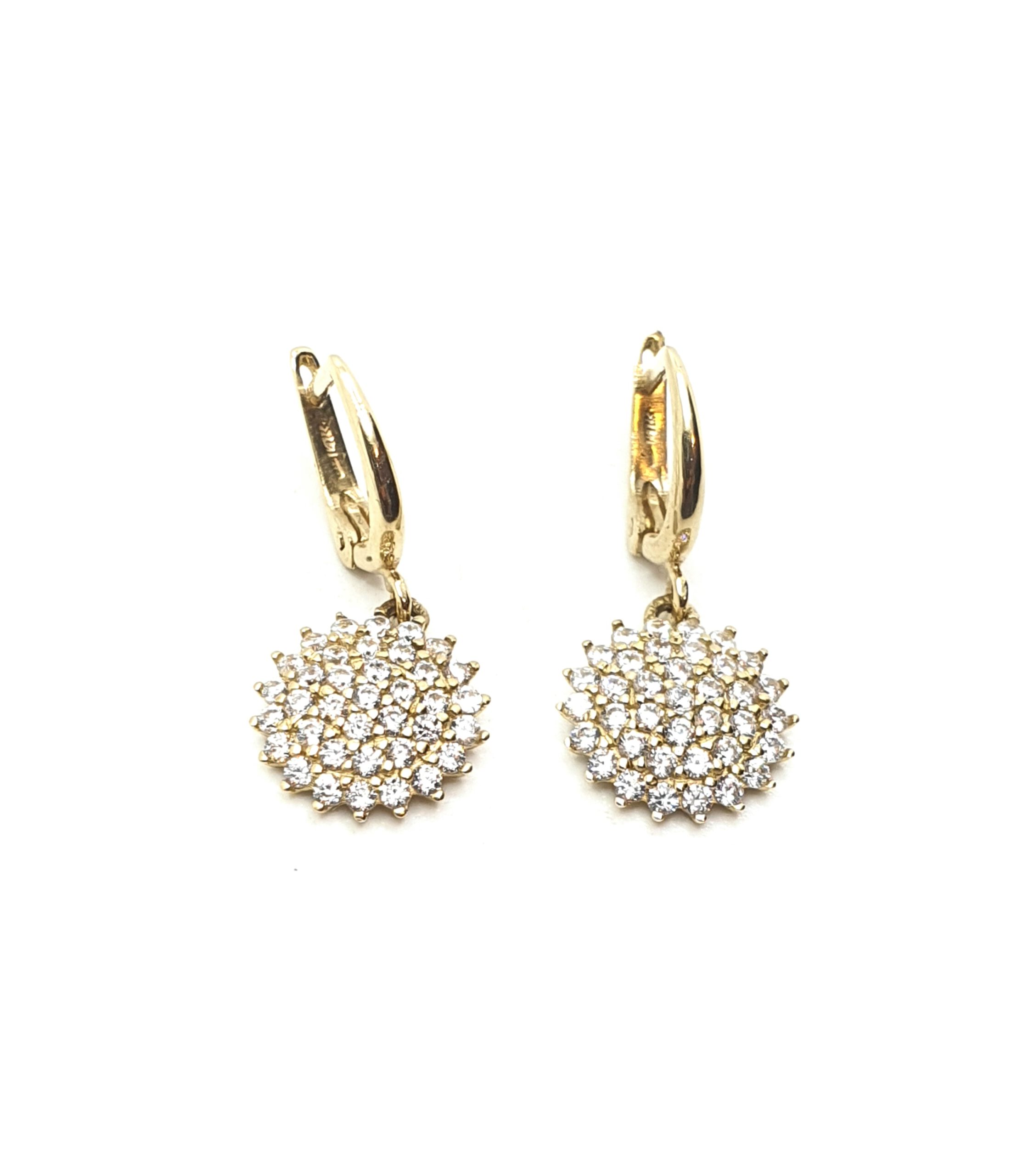 עגילי זהב 14 קראט תלויים משובצים קולקציה חדשה geeg7