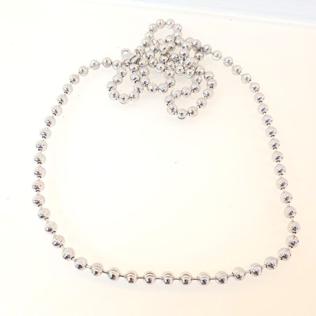 שרשרת זהב לבן איטלקי 14 קראט כדורים הלהיט!!! shgca