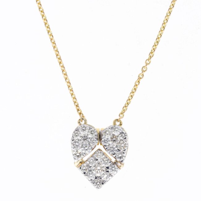 שרשרת זהב 14K לב משובץ 0.72 קראט יהלומים קולקציה חדשה מבצע 9,790 ש"ח משלוח חינם לכל הארץ בדואר מבוטח עד 12 תשלומים ללא ריבית מבצעים חמים באתר
