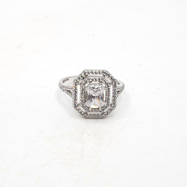 טבעת זהב לבן 14 קראט סוליטר מרשים קולקציה חדשה grzz500