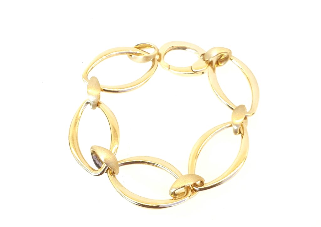 צמיד זהב איטלקי 14 קראט מט מוברש קולקציה חדשה gbn100