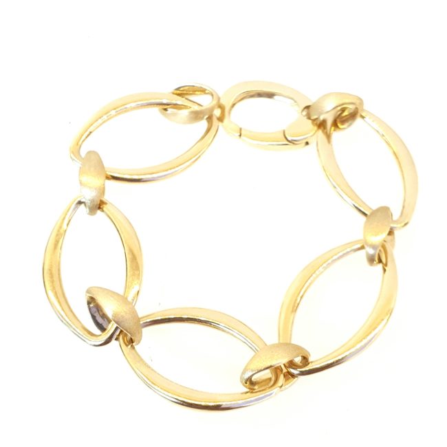 צמיד זהב איטלקי 14 קראט מט מוברש קולקציה חדשה gbn100