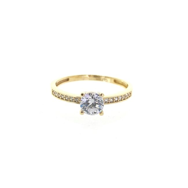 טבעת אירוסין משובצת יהלומים טבעיים במשקל חצי קראט זהב 14 קראט drbh100