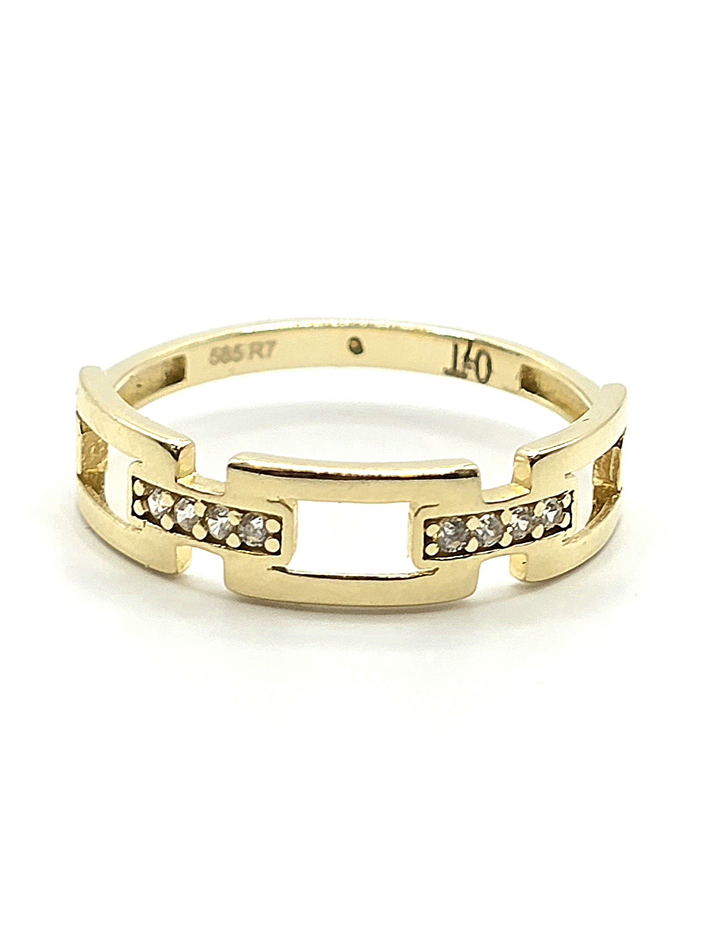 טבעת זהב 14 קראט אלמנטים קולקציה חדשה grbh205