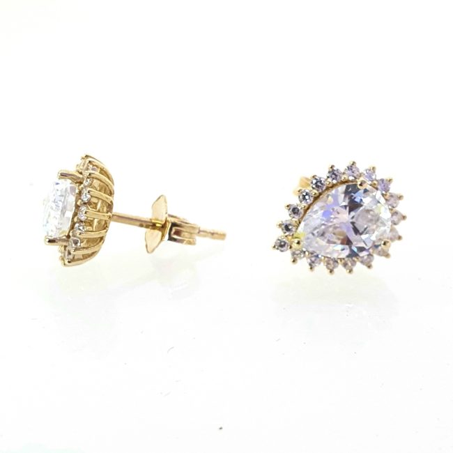 עגילי זהב 14 קראט צמודים טיפה קולקציה חדשה get300