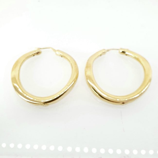 חישוקי זהב 14 קראט איטלקי גדולים קולקציה חדשה gebh18