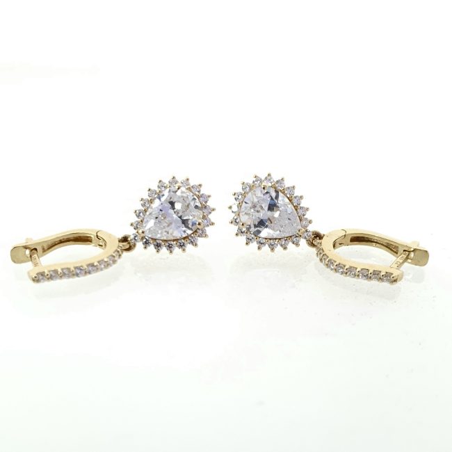 עגילי זהב 14 קראט תלויים טיפה קולקציה חדשה ger41