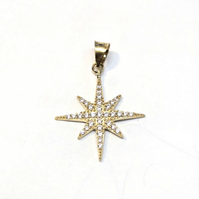 תליון זהב 14 קראט כוכב גדול קולקציה חדשה tgch