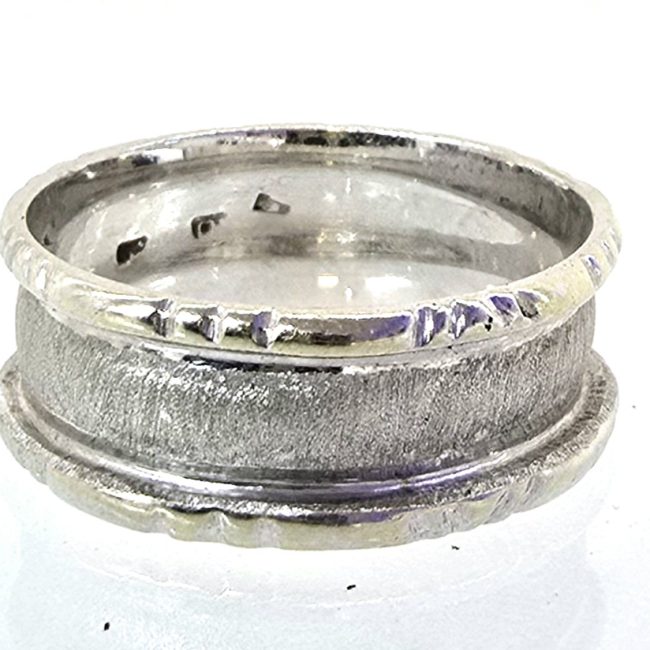 טבעת נישואין זהב לבן 14 קראט שילוב מט קולקציה חדשה grbhz1