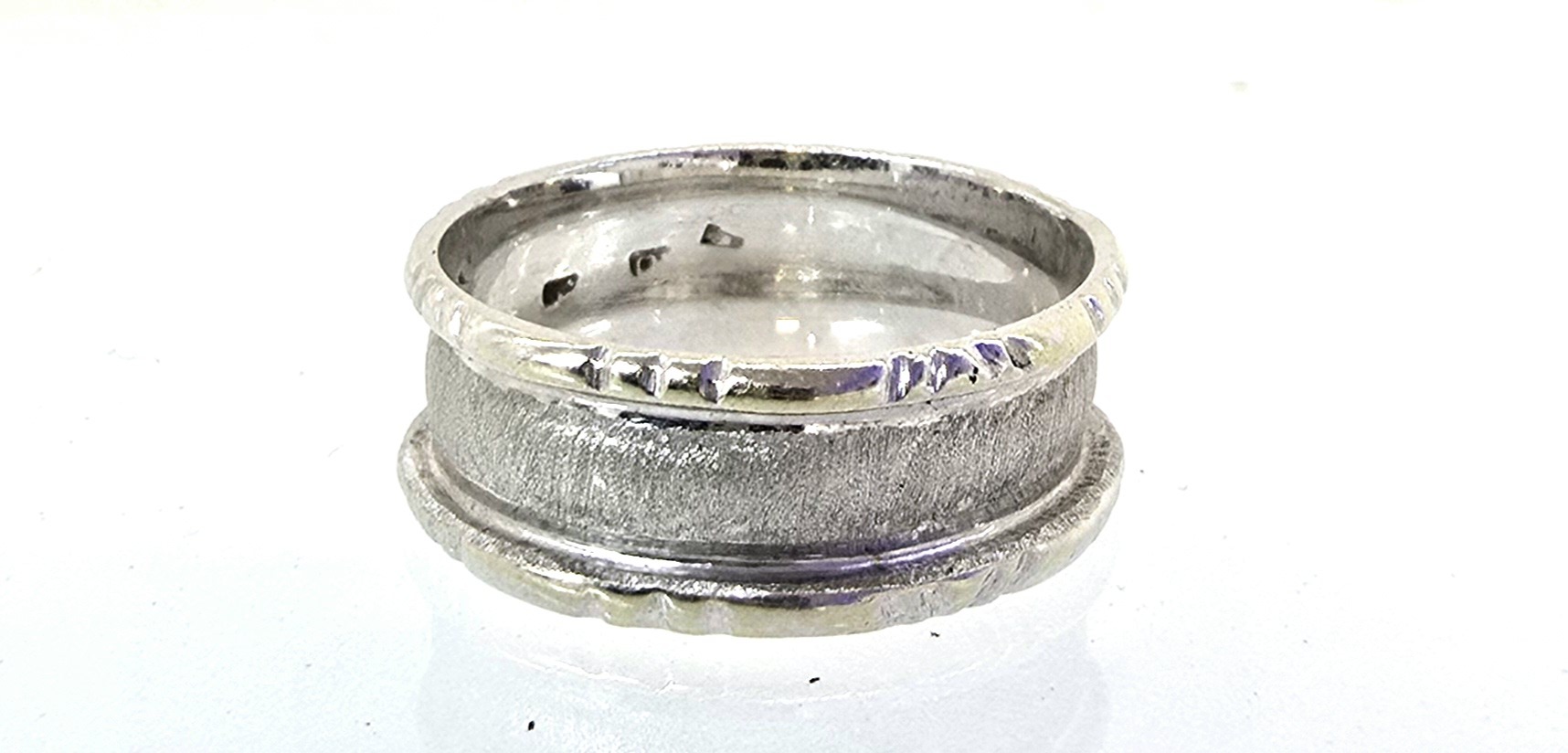 טבעת נישואין זהב לבן 14 קראט שילוב מט קולקציה חדשה grbhz1