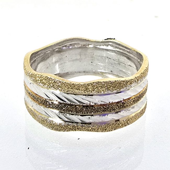 טבעת נישואין זהב 14 קראט משולב קולקציה חדשה grbhz12