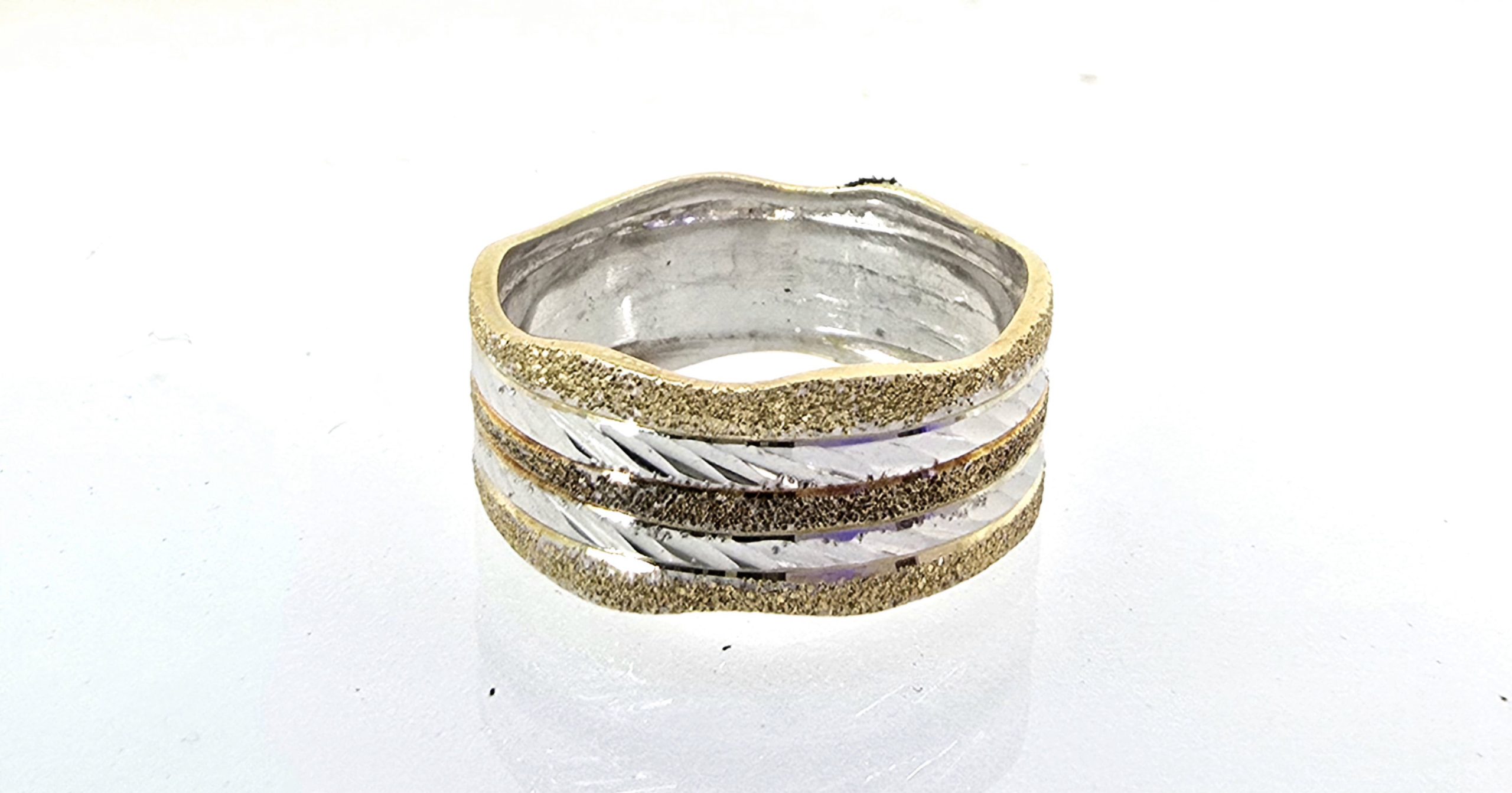 טבעת נישואין זהב 14 קראט משולב קולקציה חדשה grbhz12