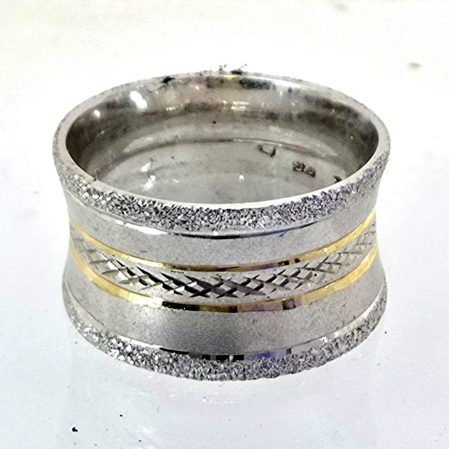 טבעת זהב לבן נישואין 14 קראט קולקציה חדשה grbhz4