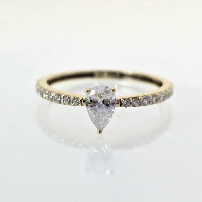 טבעת זהב 14 קראט טיפה סוליטר קולקציה חדשה grbhn7