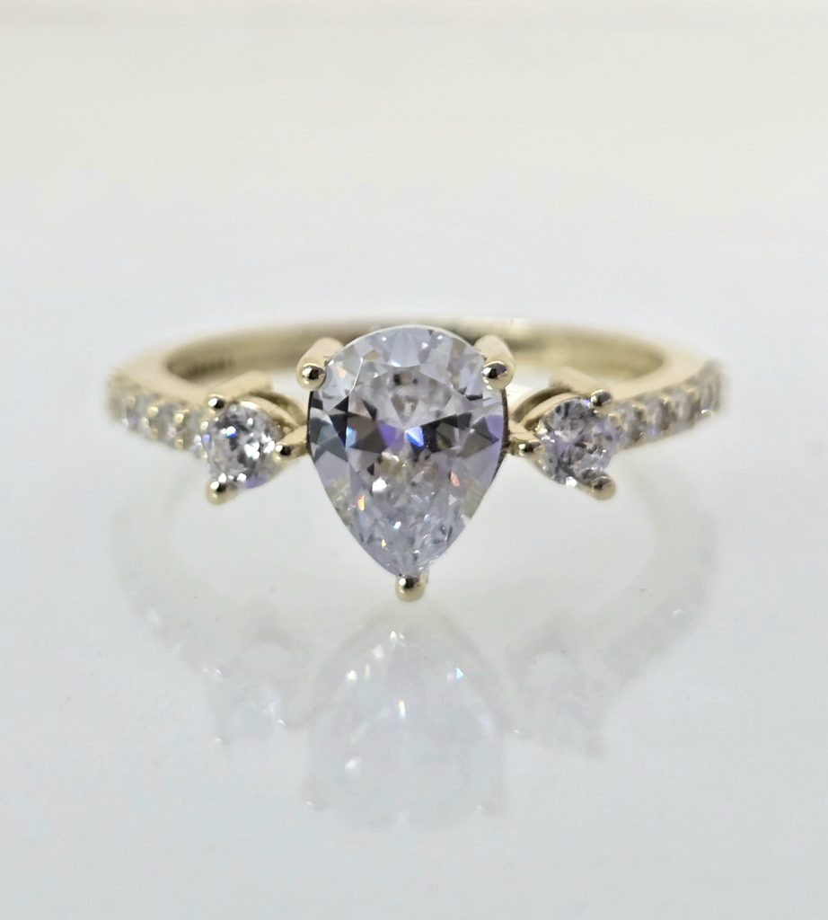 טבעת זהב 14 קראט סוליטר טיפה קולקציה חדשה grbhn8