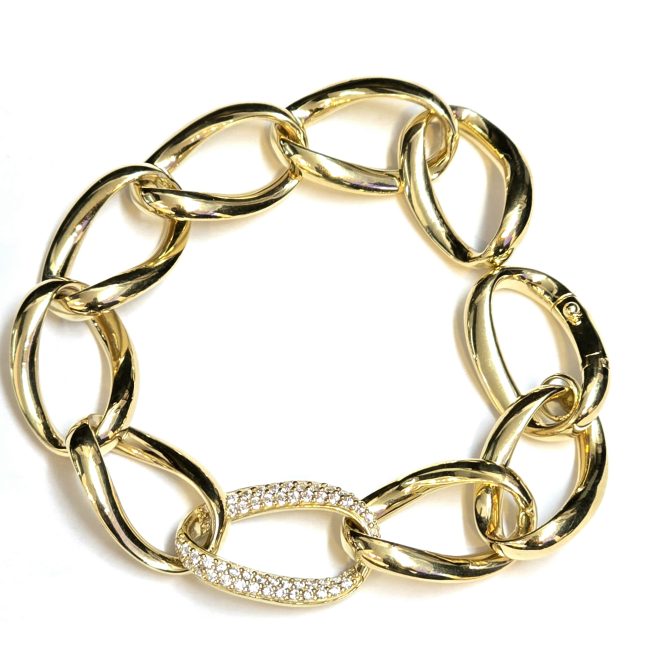 צמיד זהב 14 k איטלקי משובץ קולקציה חדשה gbbhwow