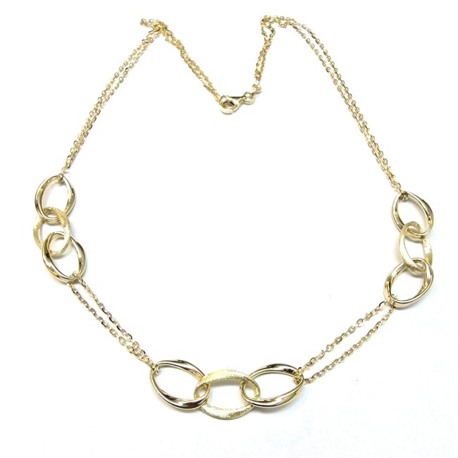 שרשרת זהב 14 קראט לולאות מט מבריק קולקציה חדשה shgbh6