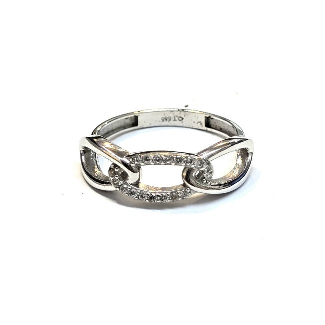 טבעת זהב לבן לולאה משובצת קולקציה חדשה grbh987