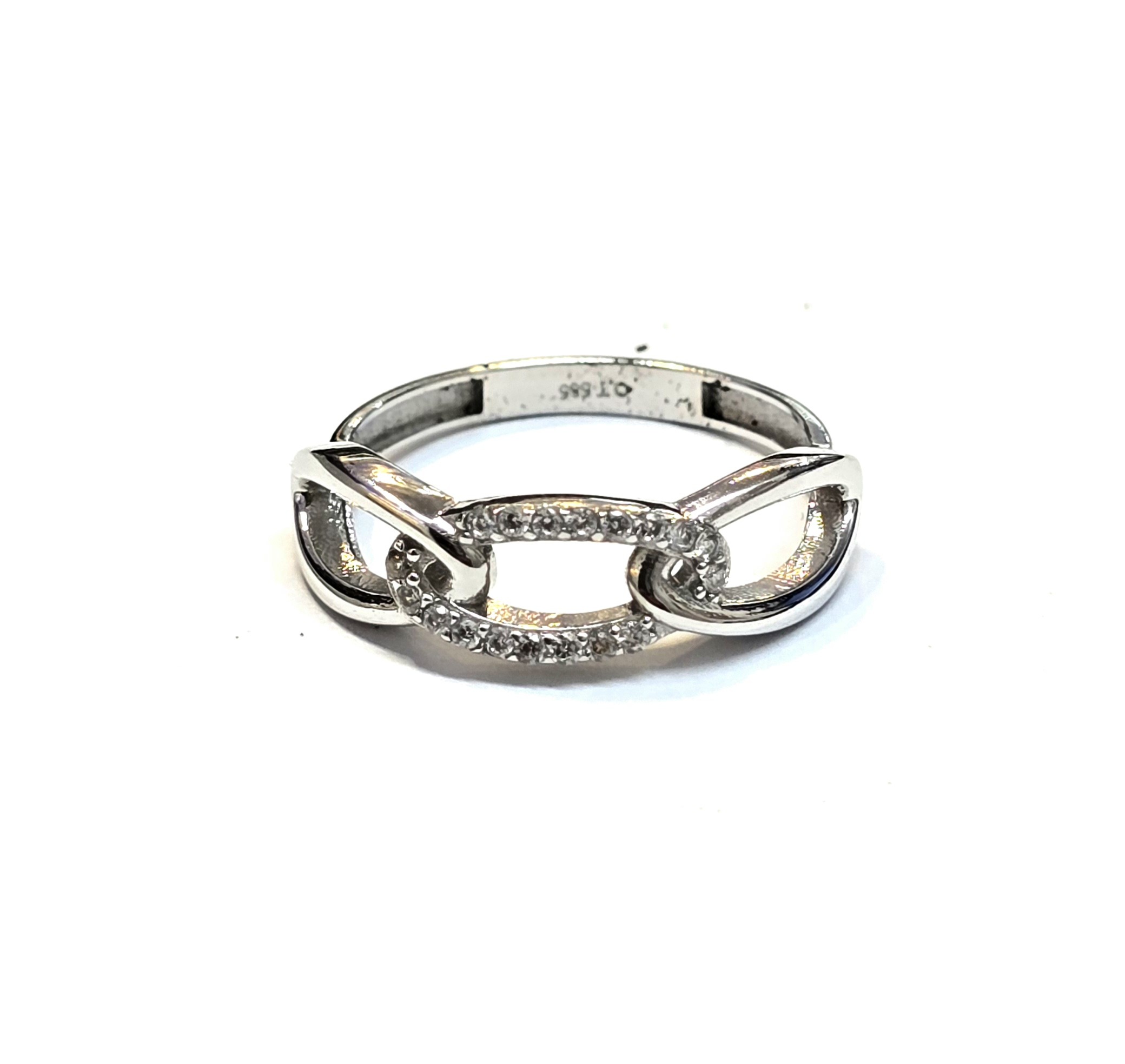 טבעת זהב לבן לולאה משובצת קולקציה חדשה grbh987