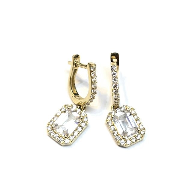 עגילי זהב 14 קראט תלויים באגט קולקציה חדשה egbhpp