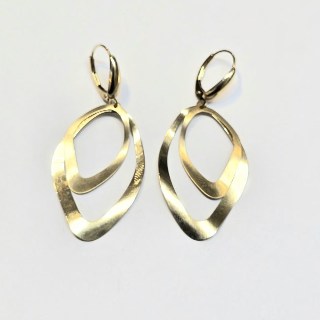 עגילי זהב 14 קראט תלויים קולקציה חדשה grbh27