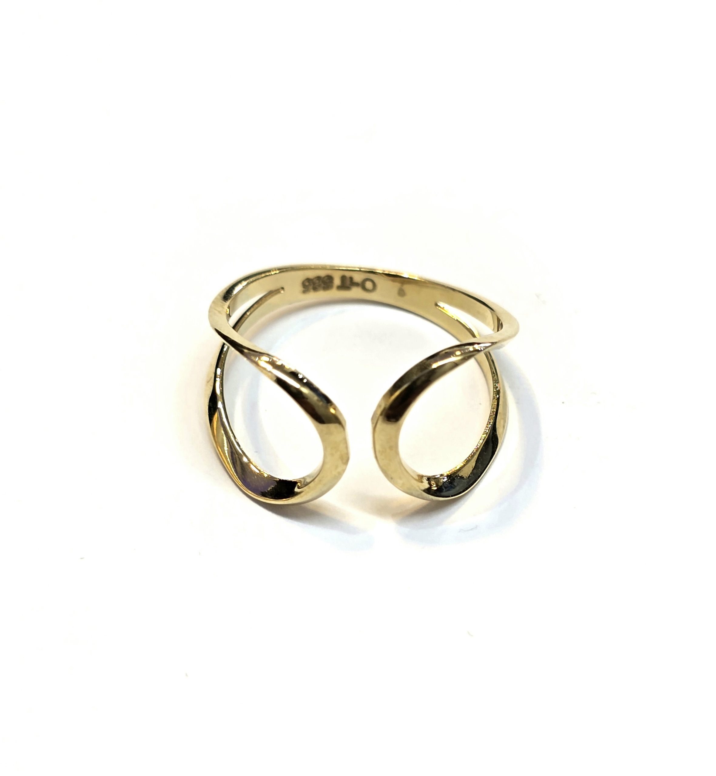 טבעת זהב 14 קראט עיגולים מנוגדים קולקציה חדשה gro