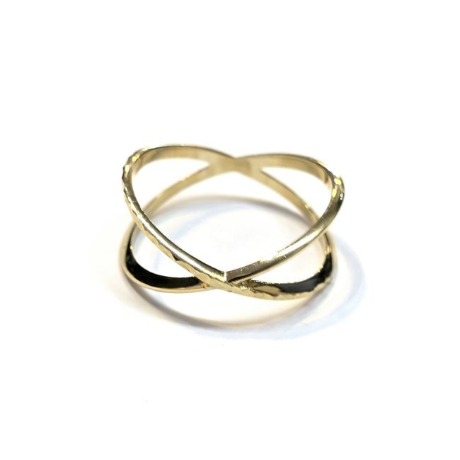 טבעת זהב 14 קראט איקס קולקציה חדשה grx