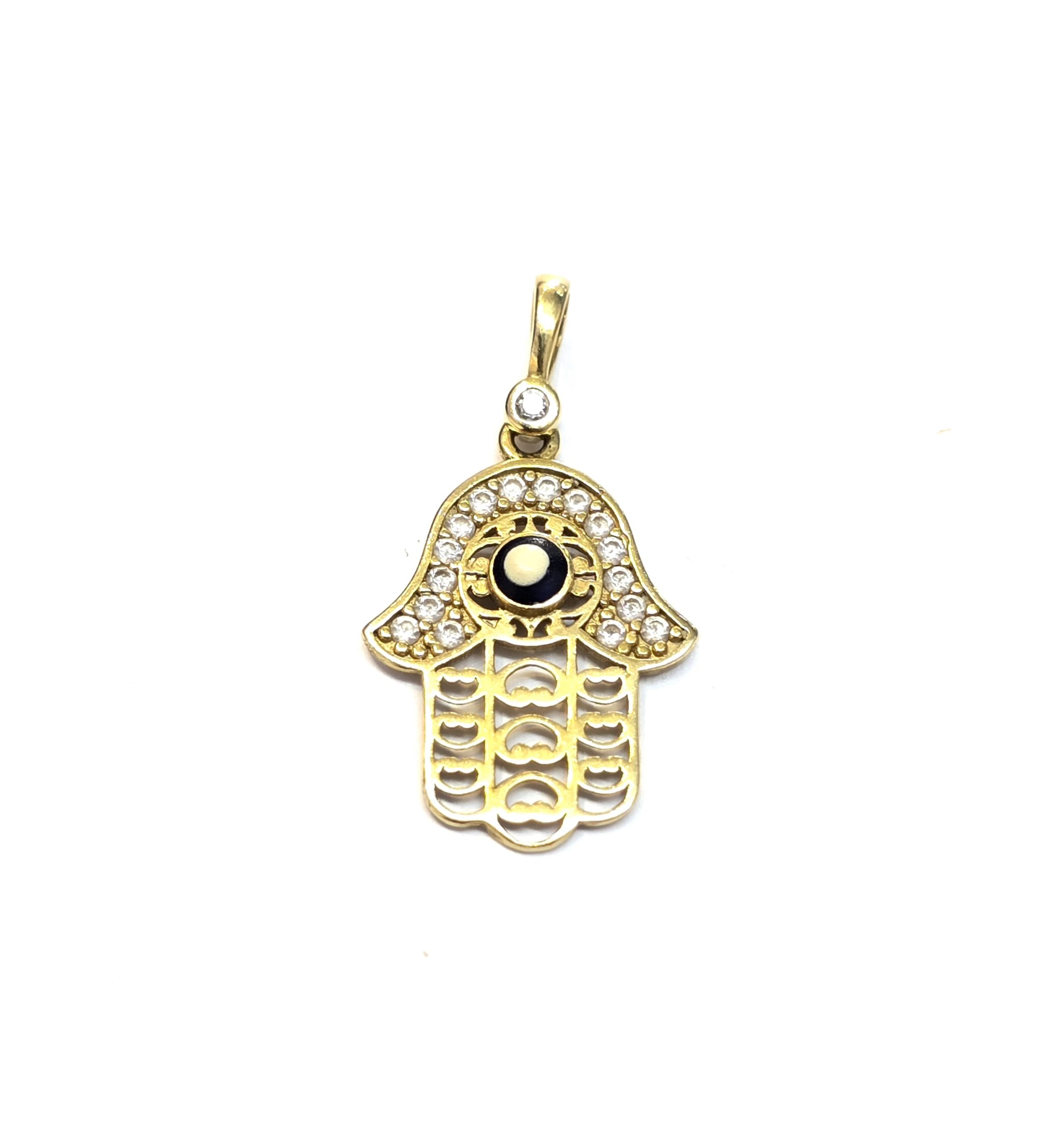 תליון זהב 14 קראט תחרה עין קולקציה חדשה tgbb