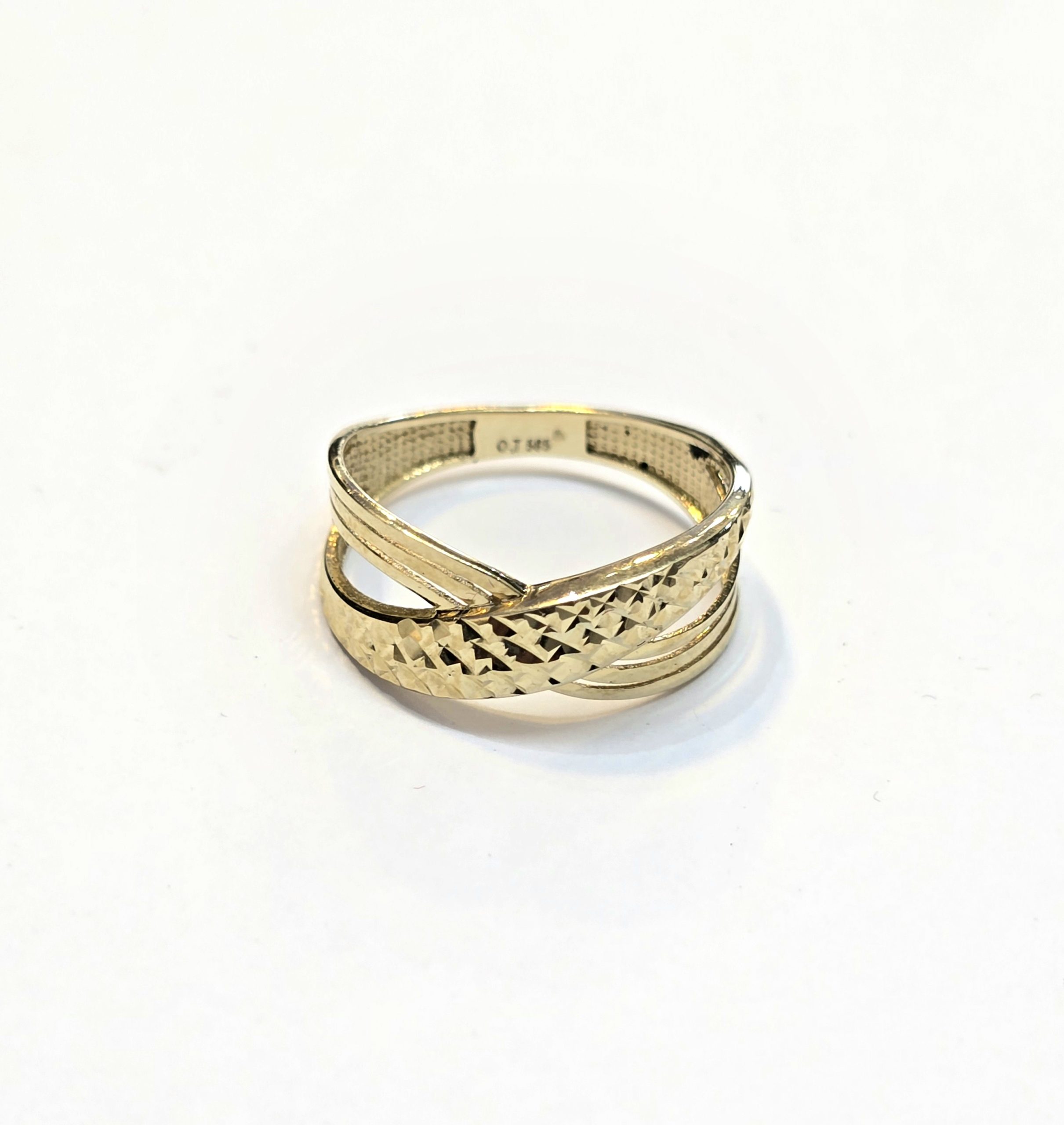 טבעת זהב איקס חריטות לייזר 14 קראט קולקציה חדשה grnd4