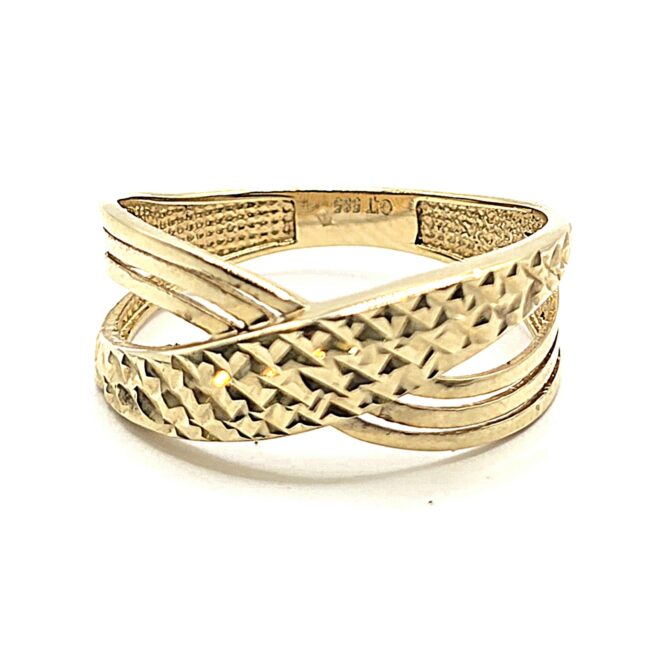 טבעת זהב איקס חריטות לייזר 14 קראט קולקציה חדשה grnd4