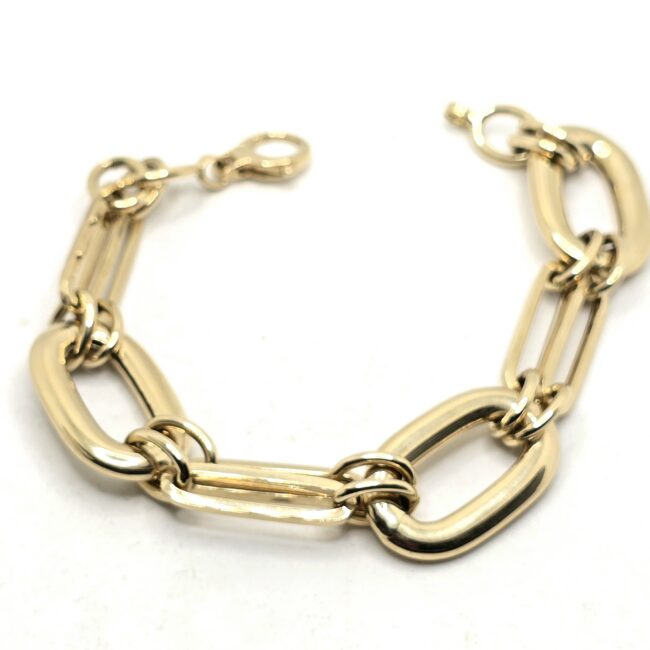 צמיד זהב משולב סוגרים 14 קראט קולקציה חדשה gbrr66