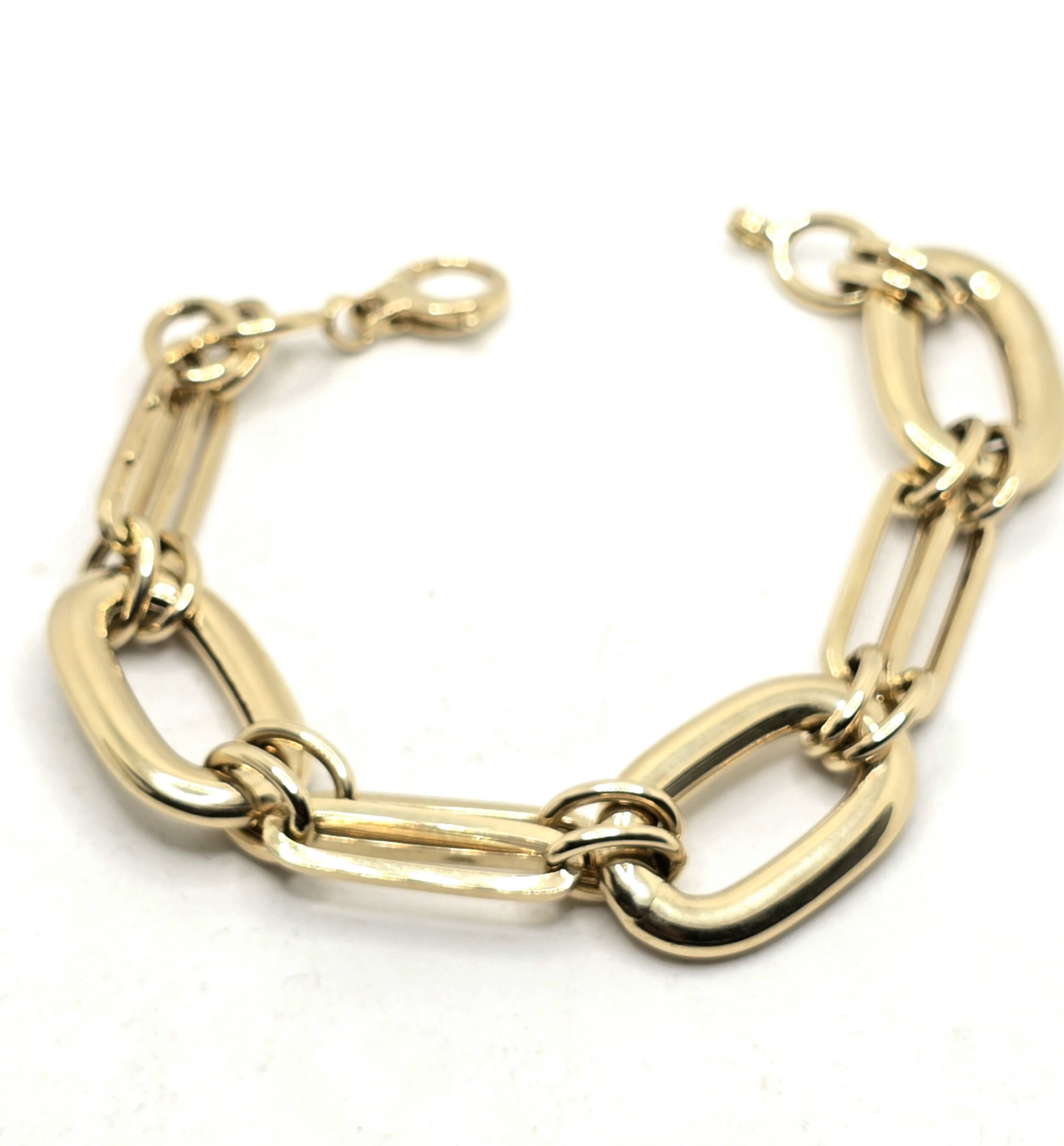 צמיד זהב משולב סוגרים 14 קראט קולקציה חדשה gbrr66