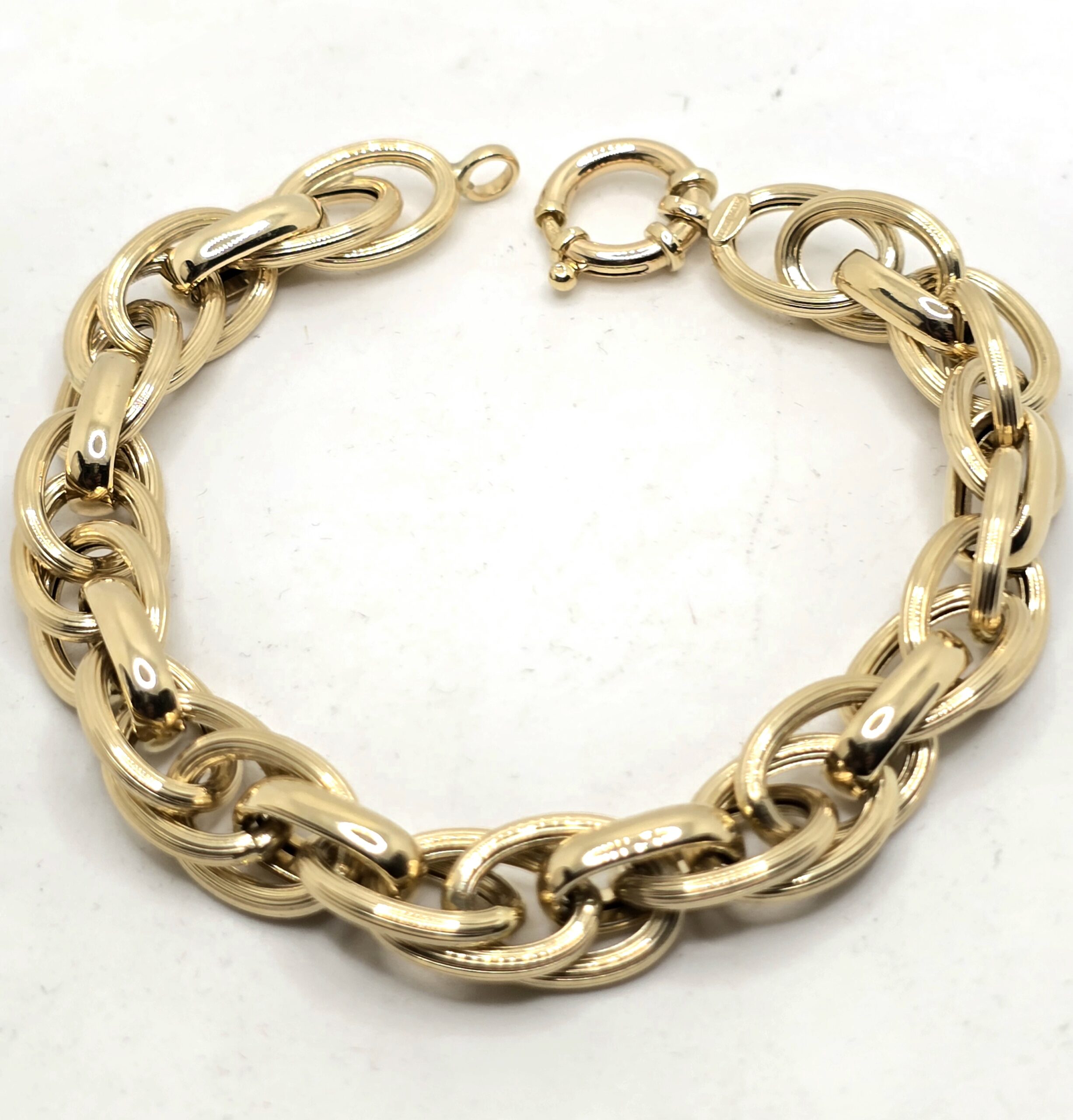 צמיד זהב מסולסל 14 קראט קולקציה חדשה gb700