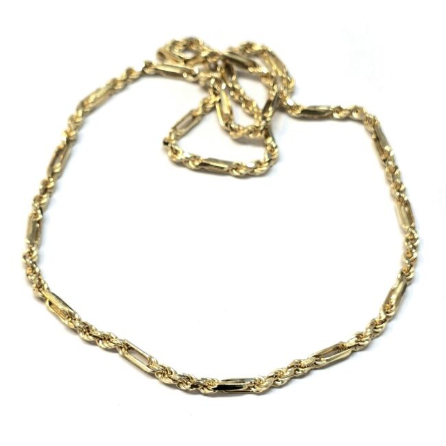 שרשרת זהב 14 קראט איטלקי חבל אלמנטים shbh100