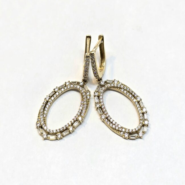 עגילי זהב 14 קראט תלויים יוקרתיים קולקציה חדשה gebh778