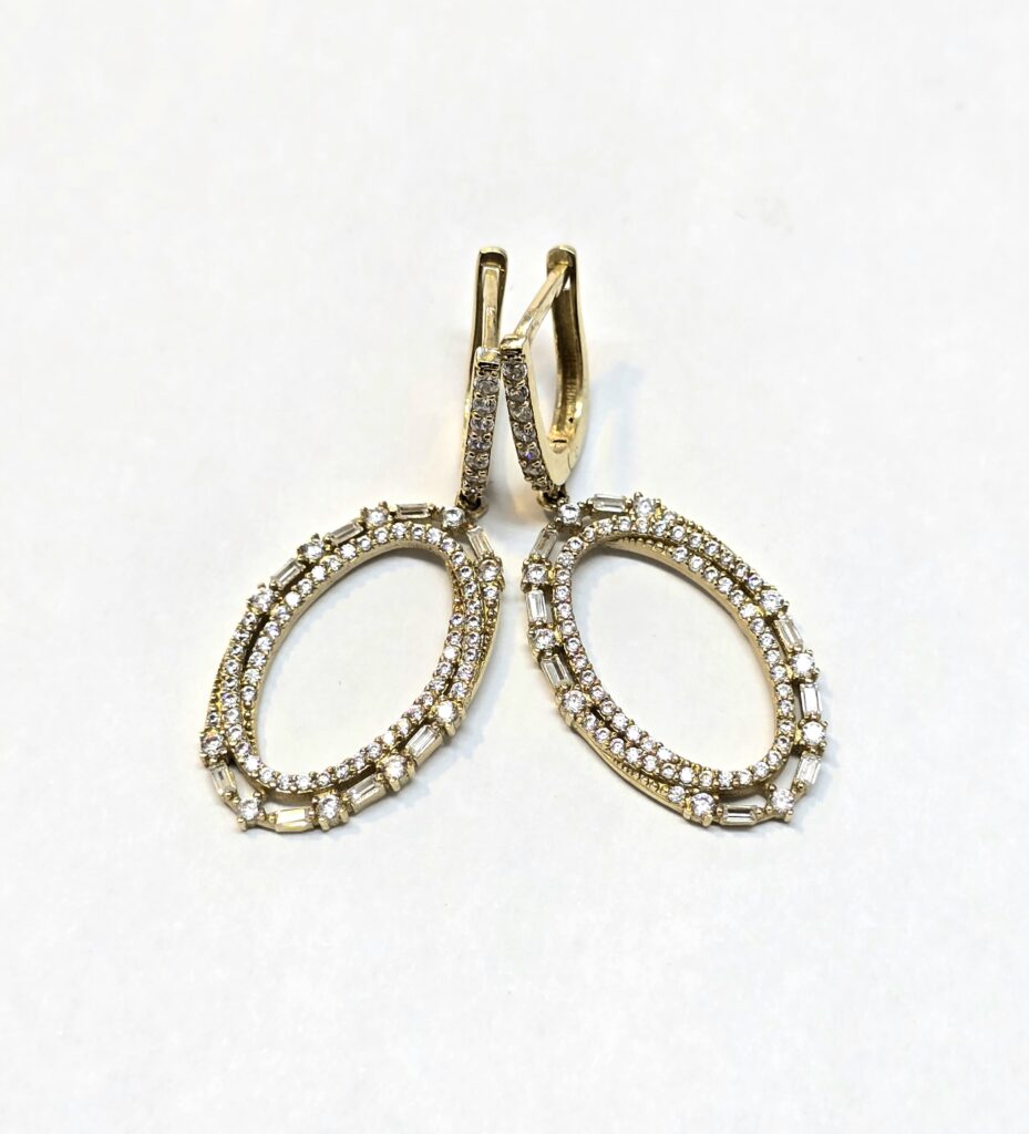 עגילי זהב 14 קראט תלויים יוקרתיים קולקציה חדשה gebh778