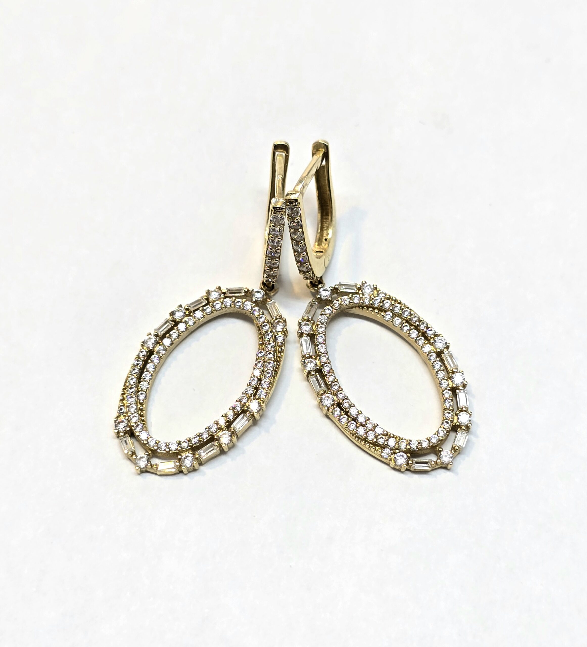 עגילי זהב 14 קראט תלויים יוקרתיים קולקציה חדשה gebh778