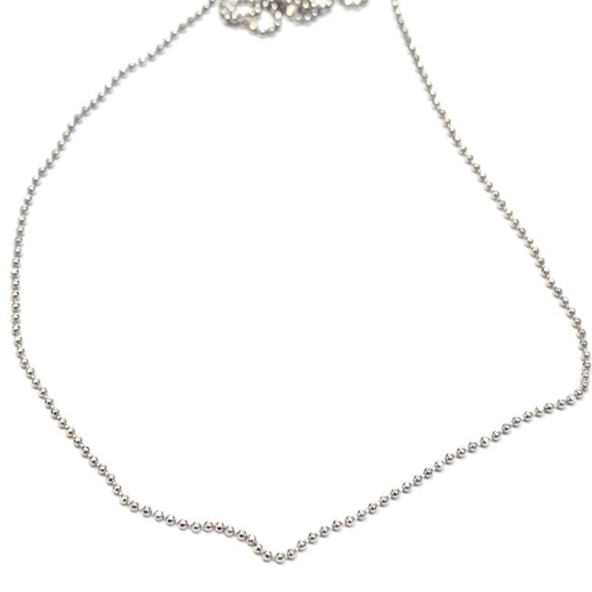 שרשרת זהב לבן 14 קראט כדורים עדינה קולקציה חדשה shbh6