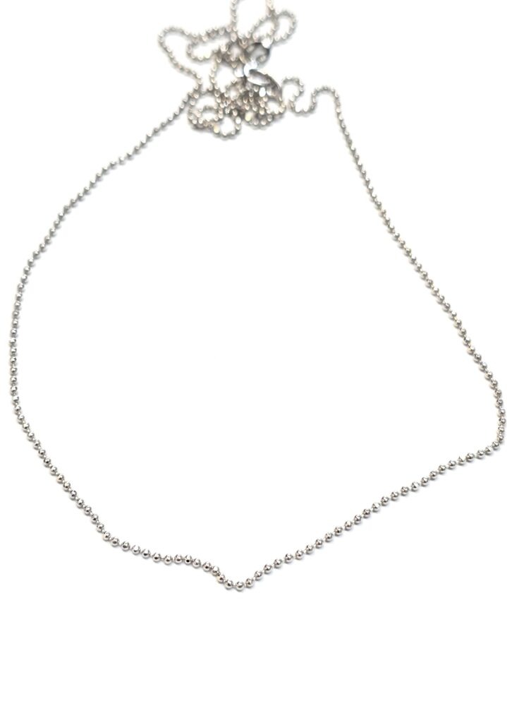 שרשרת זהב לבן 14 קראט כדורים עדינה קולקציה חדשה shbh6