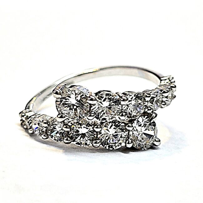 טבעת יהלמי מעבדה משובצת 1 קראט זהב לבן 14 קראט drlab10